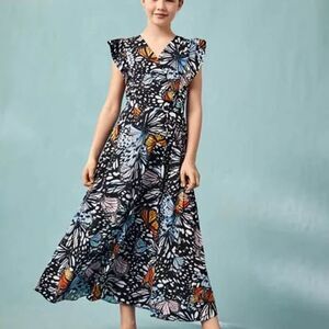 AQUA x Mary Katrantzou Girls' Butterfly Print Dress, Big Kid - Exclusive M